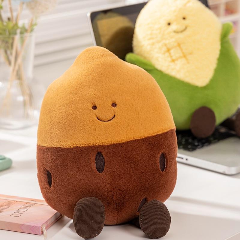 Cute Winter Bonfire Flame Firewood Pile Plush Doll Roast Corn Toy Doll Creative Christmas Gift Women