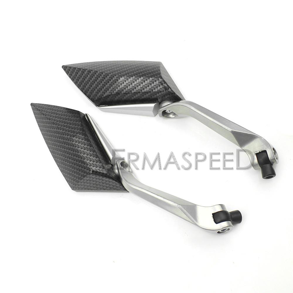 8mm 10mm Universal Motorcycle Rear View Mirrors Pair Carbon Fiber Side Mirror for Motorcycle Motorbike Sport Bike