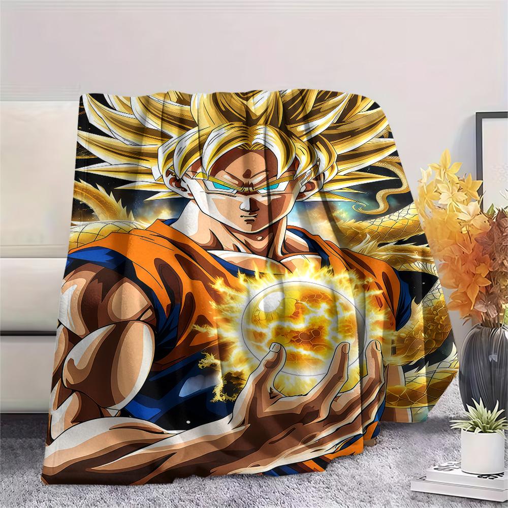 1PC Dragon Ball Super Patterned Flannel Blanket Suitable For All Seasons For Home Decor Warmth And Comfort Gifts Holiday Present