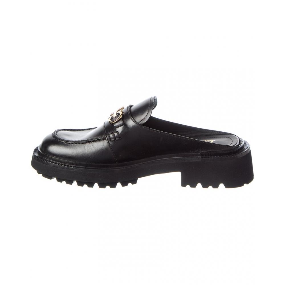 Salvatore Ferragamo Ferragamo Olaf Leather Mule Black