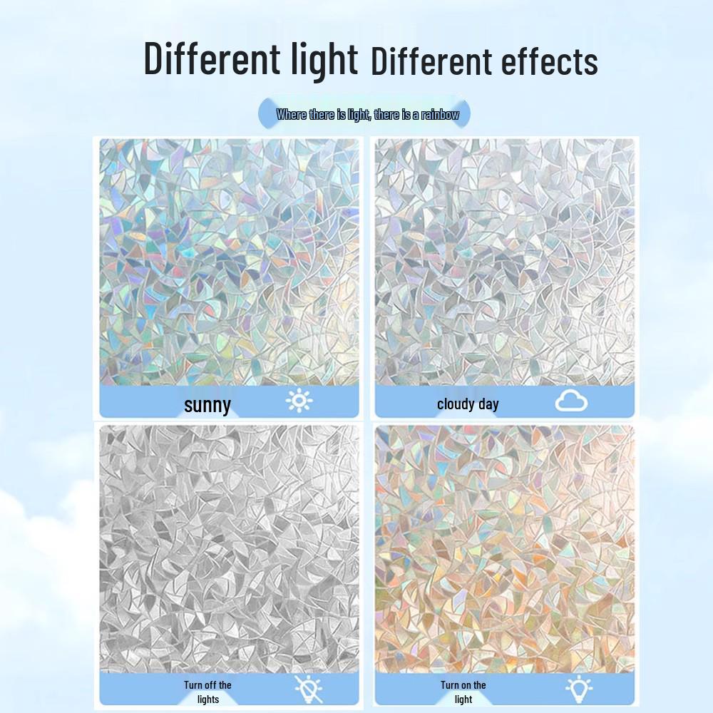 Colorful Thickened Translucent Window Stickers for Bedrooms & Living Rooms - Anti-Peep Glass Film for Offices