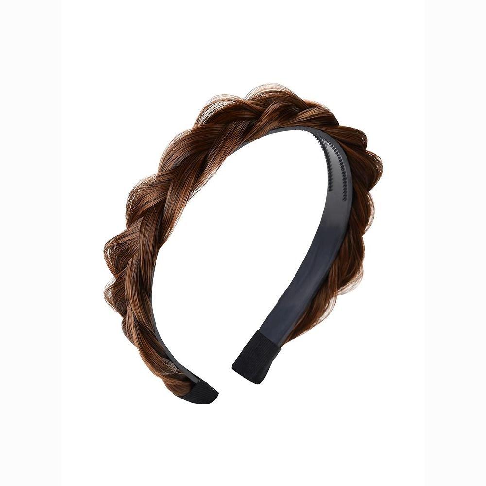 Non-slip Fishbone Braid Wig Headband: Women's Braided Hair Accessory with Teeth