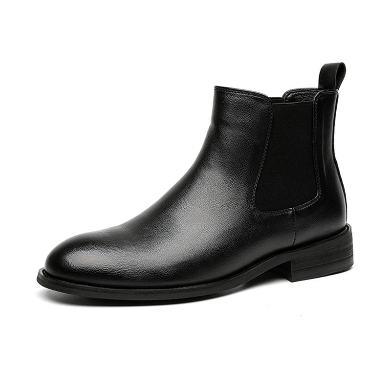 Fashion Business Low Heeled Men's Boots Chelsea Boots Leather Outdoor Formal Men Ankle Boots Luxury Brand Handmade Designer Casual Shoes