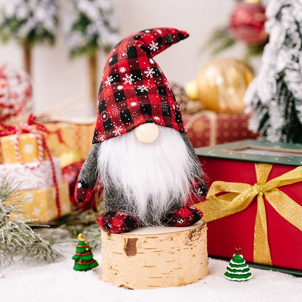Cute Faceless Gnome Ornaments Plush Christmas Rudolf Doll  Hotel Office Decor