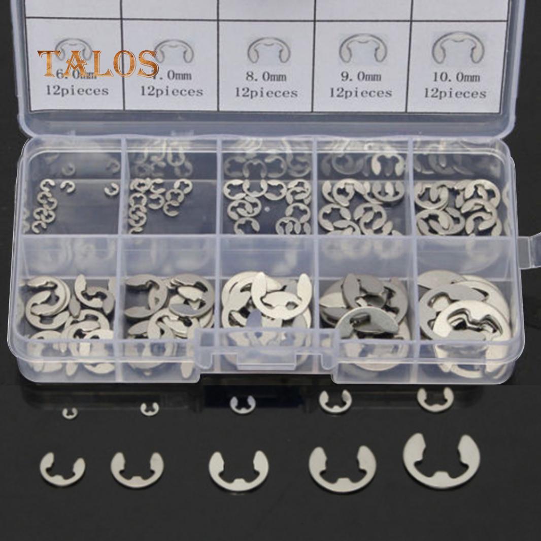 

120 шт. в ассортименте, 1,5, 2, 3, 4, 5, 6, 7, 8, 9, 10 мм, комплект стопорных колец из нержавеющей стали с электронным зажимом, удобный