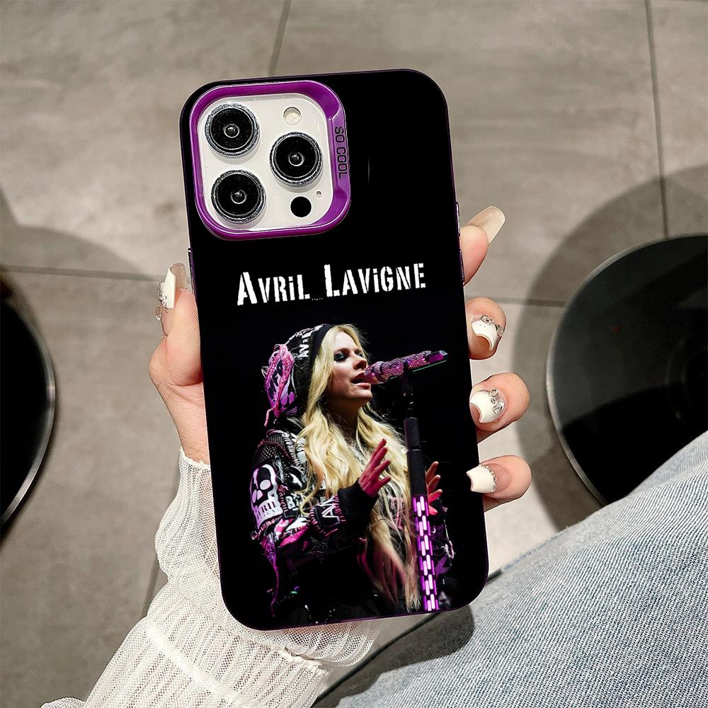 Avril Lavigne Purple Translucent Mobile Phone Case for iPhone 17 16 15 14 13 12 11 X XR XS Air Pro Max Plus Colorful Cover