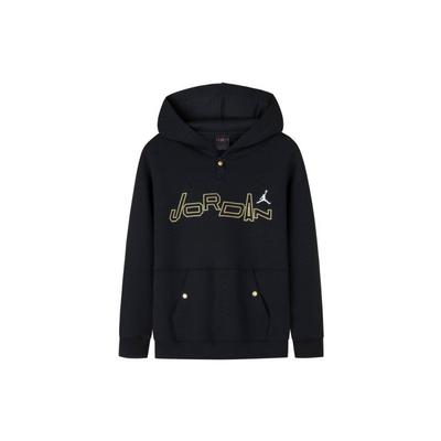 Jordan Modisches Kapuzen-Sweatshirt mit Buchstabenprint und langen Ärmeln für Kinder, Schwarz JD2342072GS-001
