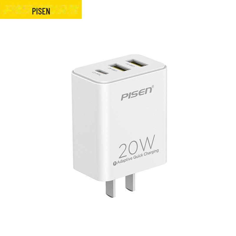 PISEN 20W Dual Port A+C Mini Charger - Fast Charging for Apple & Huawei