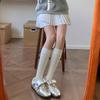 Female Spring and Autumn Pure Color All Match Show Thin Pressure Boneless Calf Socks