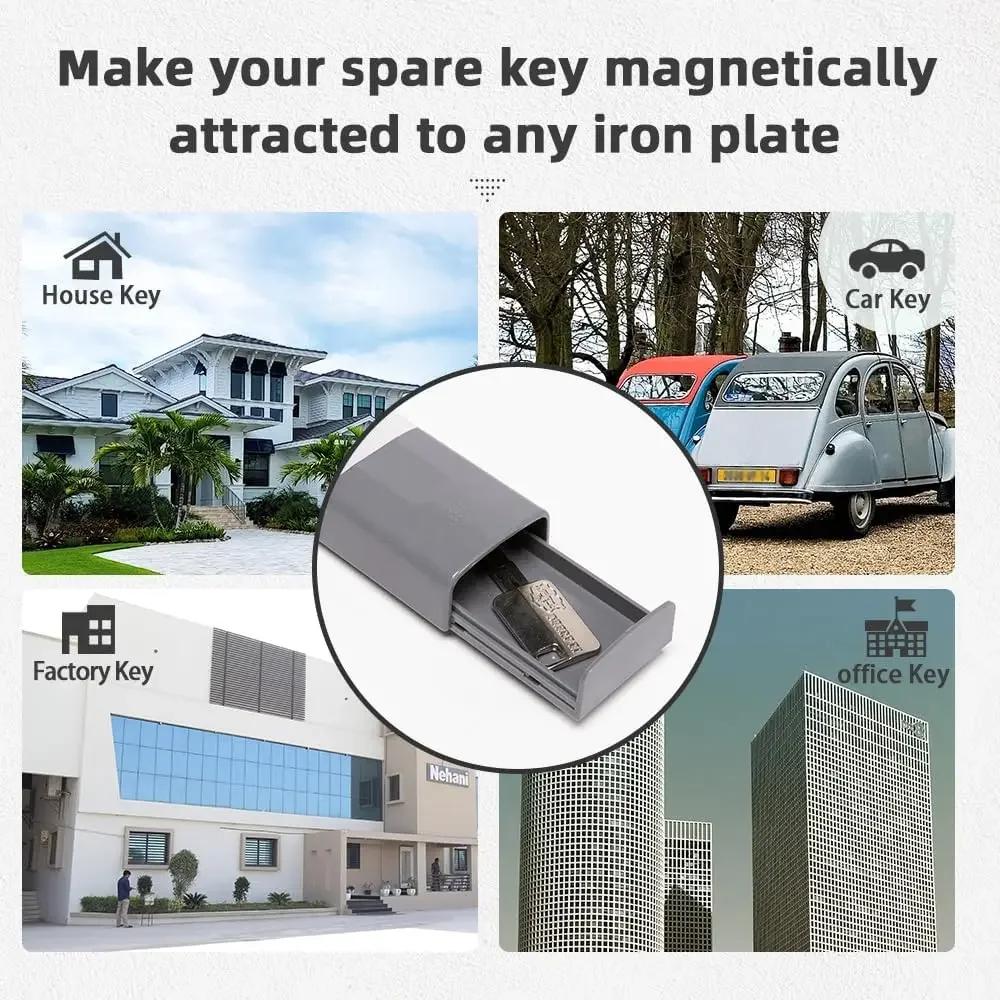 Multifunkční magnetická schránka na klíče Kreativní skrytý přenosný pouzdro na klíče Nouzový klíč Tajný organizér Bezpečné uložení Schránka na klíče domů