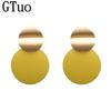 Round Sequin Dangle Earrings for Women Colorful Punk Metal Long Drop Earring Female Statement Bohemian Jewelry Gift