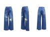 2025 Spring Women's High-Waisted Washed Ripped Wide-Leg Denim Jeans