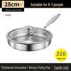 Wutuo 28cm 316 Edelstahl Unbeschichtete Bratpfanne
