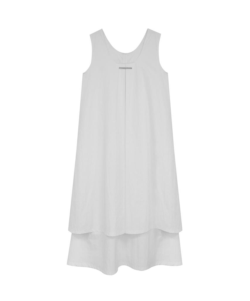 Teulimingbeodeu Layered Sleeveless Long One-Piece [ White ]