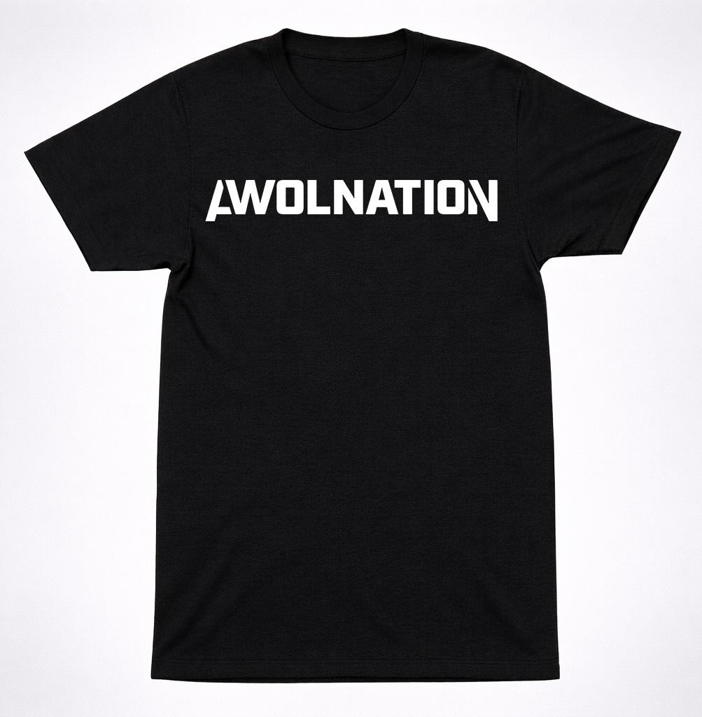 AWOLNATION Футболка с текстовым логотипом Альтернативная рок-группа Графическая черная футболка S разноцветный