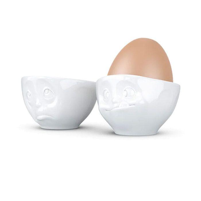 FiftyEight T015201 Egg Cup Set with Faces Motif Och Bitte Und Lecker