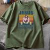 Jesus The Ultimate Deadlifter Gym Working Out Fitness Vintage T Shirt for Men T-shirt Male Cotton Summer Men's T-shirt Clothes