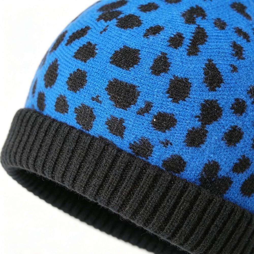 Polka Dot Melon Skin Hat Brimless Painter Hat Personalized Knitted Beanies Cap Men