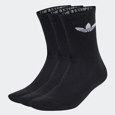 Trefoil Cushion Crew Socks 3P - Black / IJ5613