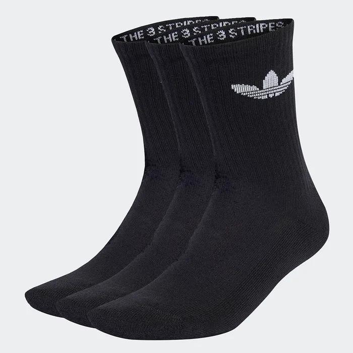 Trefoil Cushion Crew Socks 3P - Black / IJ5613