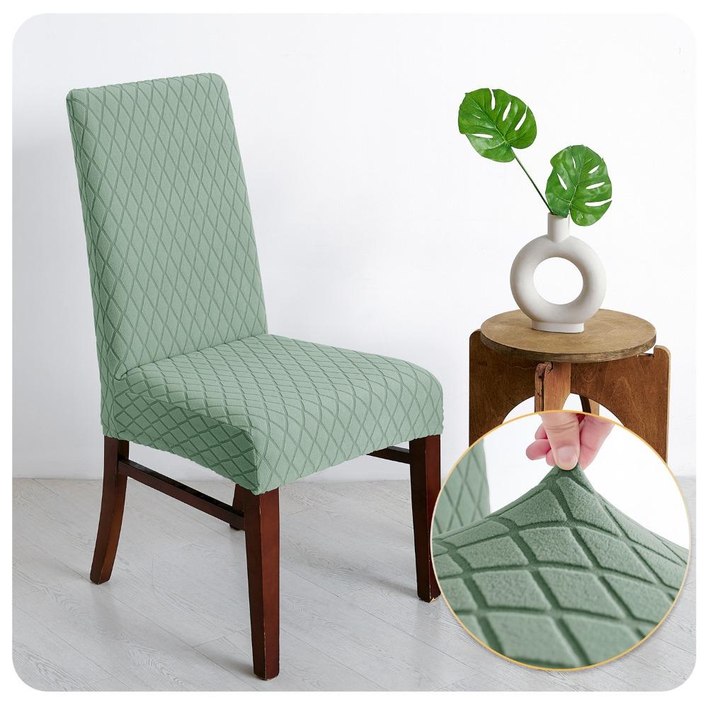 Chair Slipcover Diamond Stretch Elastic Dining Chair Cover Hotel Jacquard Dustproof Slipcover for Home