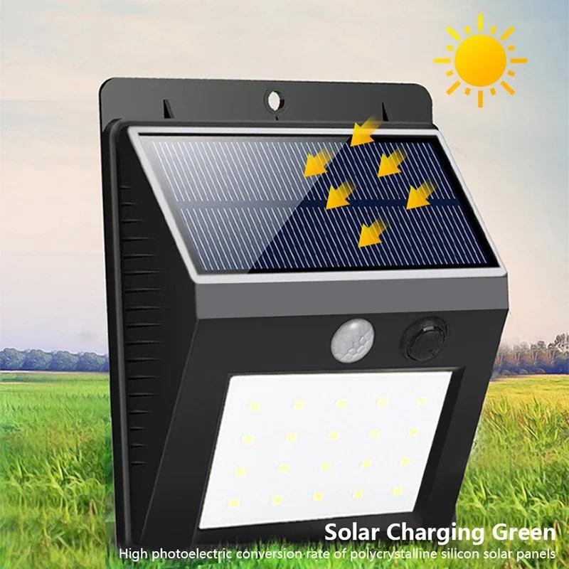 LED Solar Light PIR Motion Sensor Wall Light Solar Lamp Outdoor Waterproof Solar Powered Sunlight Street Lamp Garden Decoration