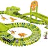 Dinosaurier-Thema Kunststoff-Rennbahn-Set Biegsame Rennstrecke mit Elektronischem Auto Lernspielzeug für Kinder