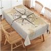 Kompass Rechteckige Tischdecken Alte Weltkarte Nautischer Kompass Waschbare Tischdecke Küche Feiertagsparty Esszimmer Tischdeko