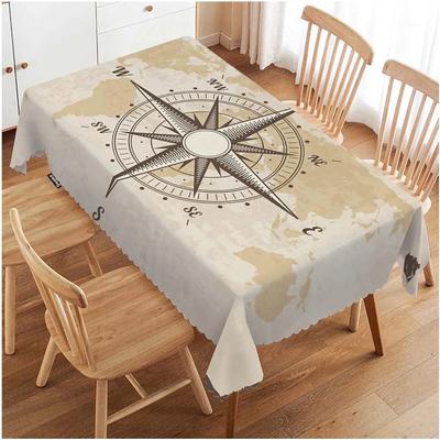 Tovaglie Rettangolari Bussola Mappa del Mondo Antica Bussola Nautica Copritavolo Lavabile Cucina Festa Festiva Arredo Tavola Sala da Pranzo