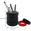 1 Pcs Tire Shaped Planter Pen Holder and 2 Mini Tire Decoration Tire Shaped Pencil Holder Succulent Cactus Planter Pot for Desk Home Office