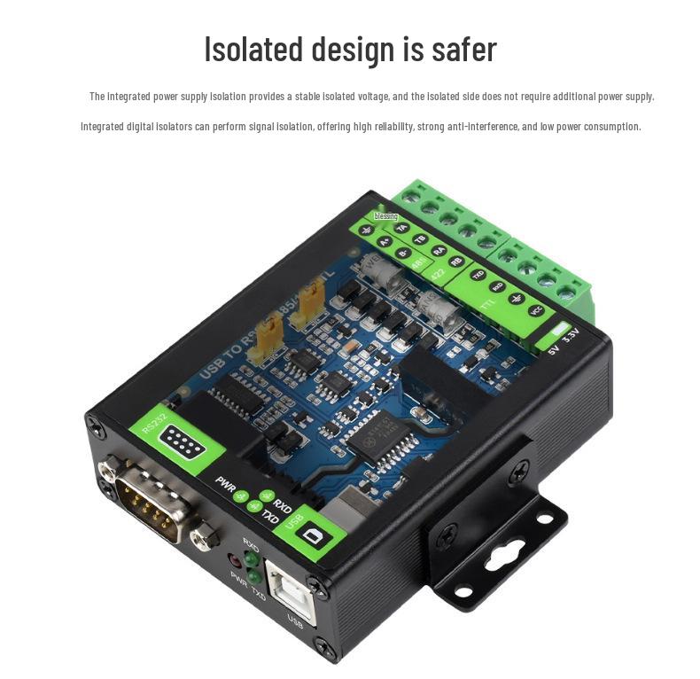 Weixue FT232RNL Industrial-Grade USB to RS232/485/422/TTL Isolated Serial Converter