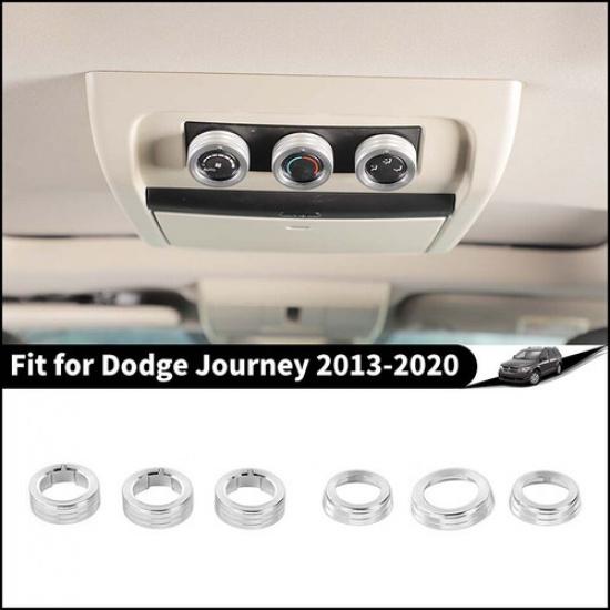 Dash Control Switch Knob Air Vent Trim Ring Bezel for Dodge Journey 13-20 Silver