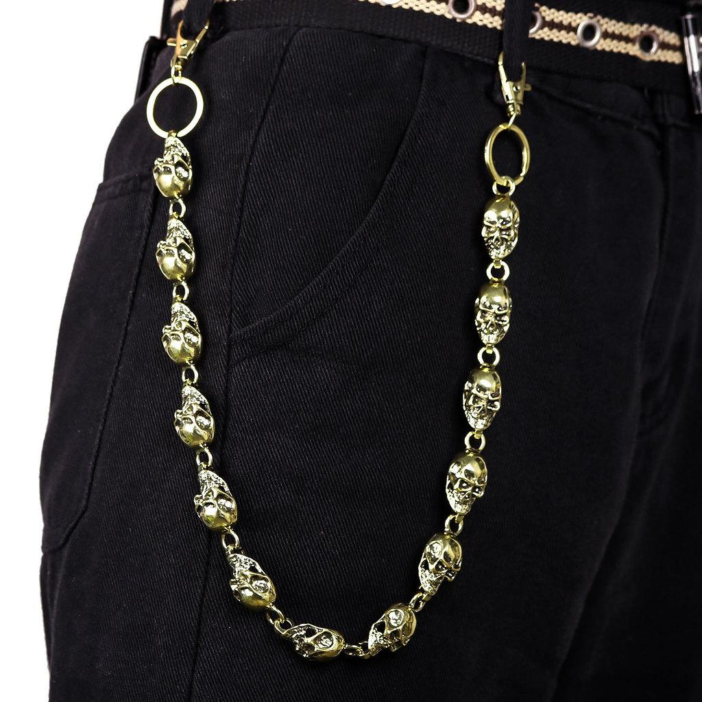 Dark Skull Metal Waist Chain With Punk Elements For Men Women Casual Wear