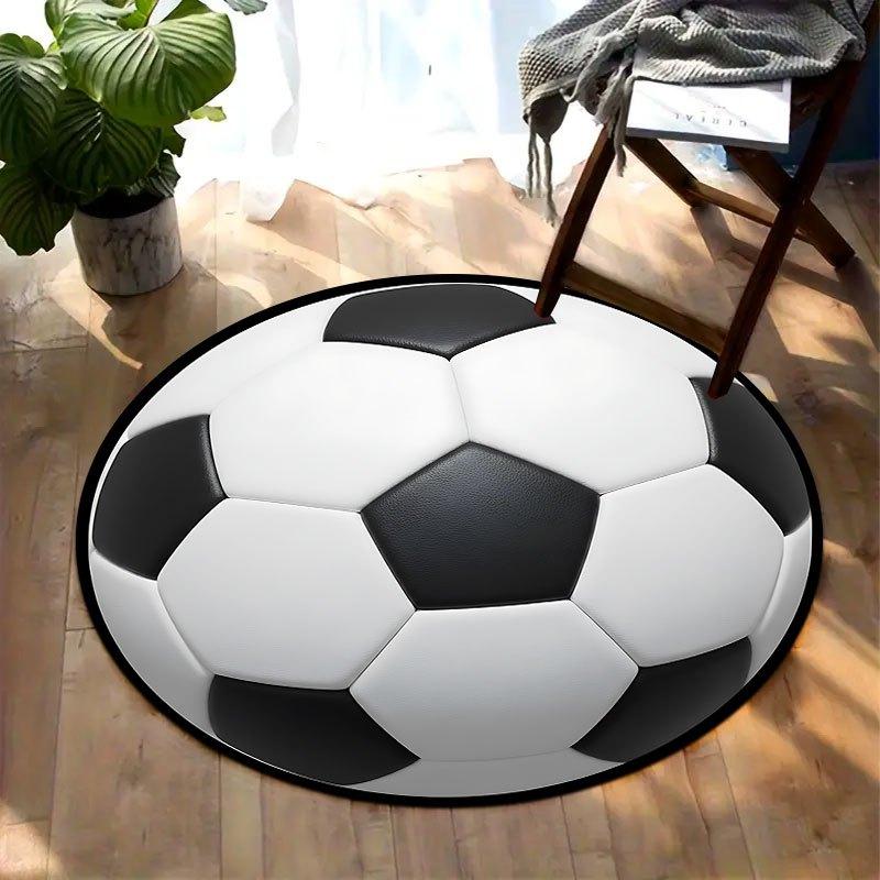

Creative football style Flannel-printed round floor mats are slip-resistant Suitable living room bedroom terrace garden carpets 60cm