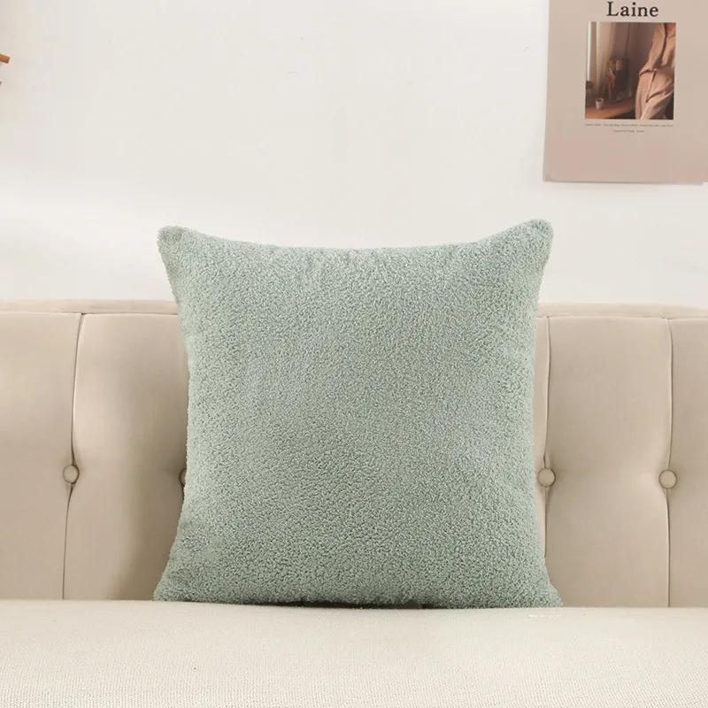 Plush Velvet Pillow Cover Premium Teddy Fleece Sofa Cushion Case Office Nap Pillow Seat Back Support Home Decor Throw Pillowcase