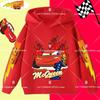 Felpa con cappuccio per bambini e ragazzi, stampa divertente di Saetta McQueen, autunno e inverno, moda casual, calda, felpa da studente