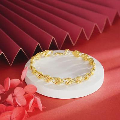 Bracciale Fiore Sabbia Dorata per Auto: Gioielli da Donna: Stilizzati, Semplici, Eleganti