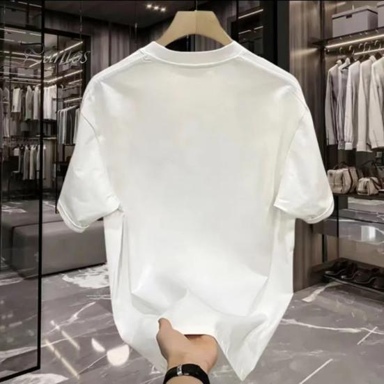 Men's Leaf Print T-shirt Cotton Round Neck Short-sleeved Top Summer Casual Loose Tee Shirt for Daily Life Sports Beaches