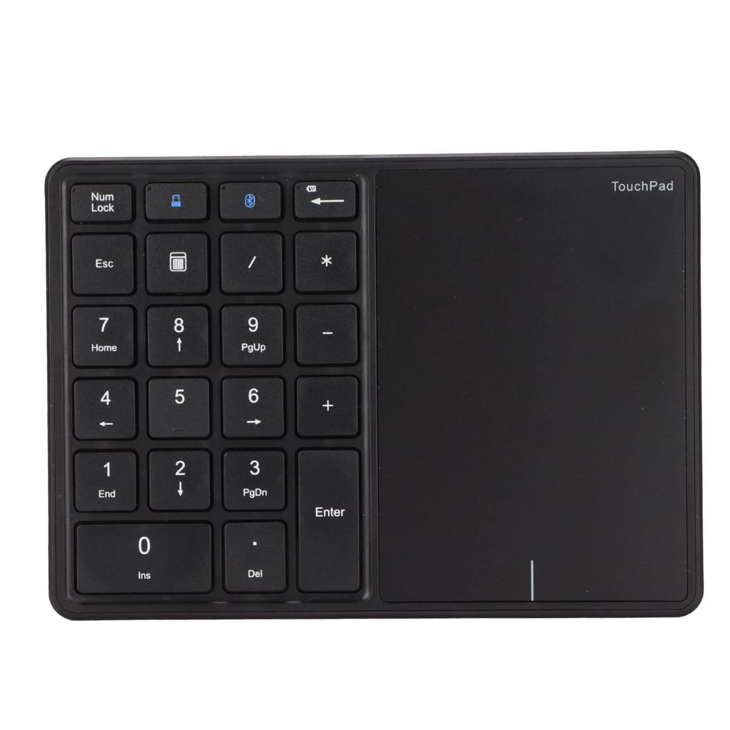 Vbestlife 22-Key Wireless Numeric Keypad with Touchpad, Wireless BT4.2 Rechargeable, Compatible with iOSWindows (Black)