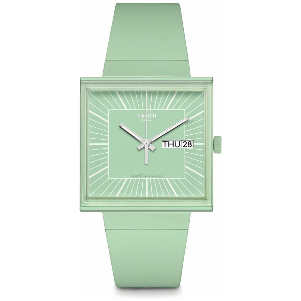 Swatch WHAT IF…MINT? Analog Watch Mint Green Dial Stainless Steel Case 30m Water Resistant