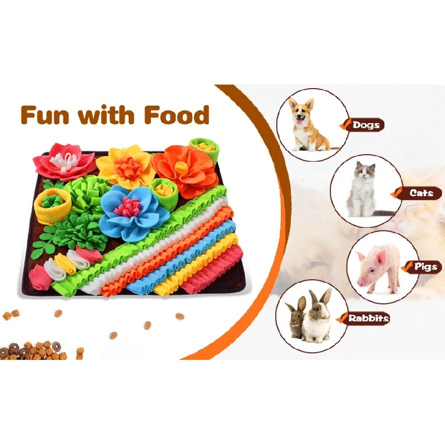 Pet Slow Food Puzzle Mat Dog Sniffing Mat Cat Feeding Blanket Sniffing Training Mat Toys