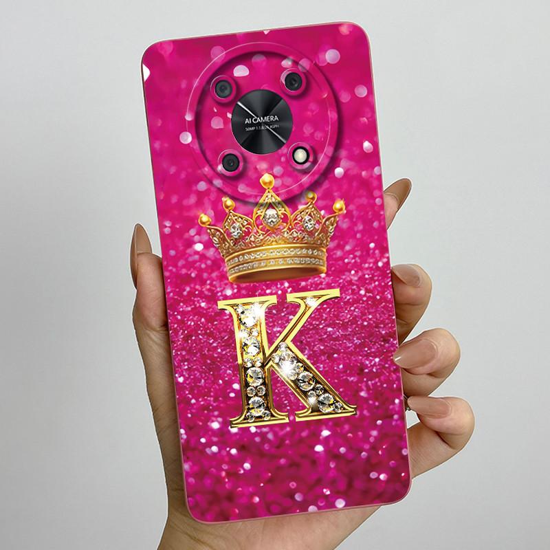 For Huawei Nova Y90 (CTR-LX2) / Nova Y91 (STG-LX1) Fashion Initial Letter Couple Phone Case Soft Silicone TPU Protective Casing