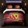 Racing Club De Lens Custom Name Text Bedding Set 1 Duvet Cover+2 Pillowcases Soccer Logo Personalized Gift For Special Occasion Bedroom Decor