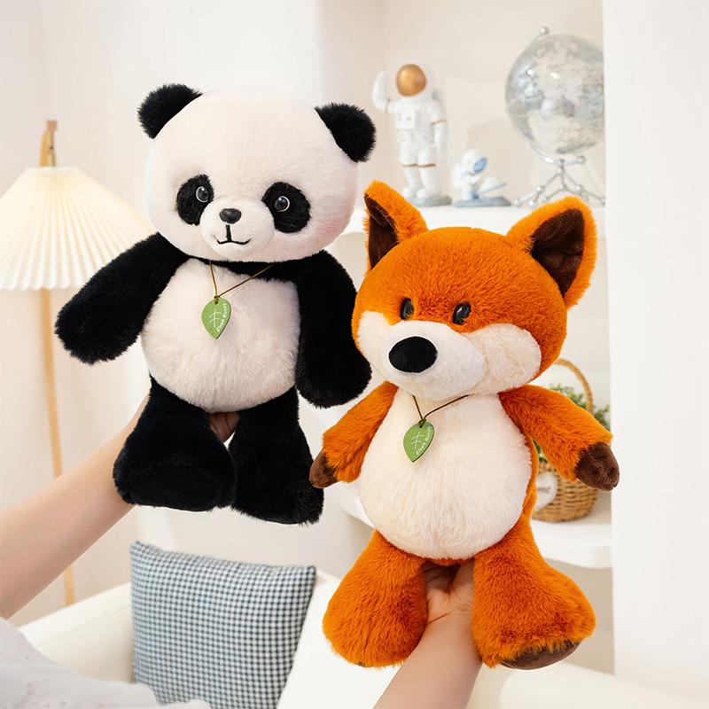 35cm Cute Run Series Fox Panda Elephant Plush Toys Cute Soft Stuffed Animals Doll Pillow For Birthday Gift Valentine's Day