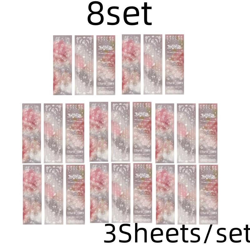 3 Sheets Butterfly Moon Star Stickers PET Transparent Decorative Stickers For Craft Album Journal Scrapbooking