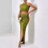 2024 European & American Women's Slim Vest and Hip-Hugging Twisted Long Skirt Suit