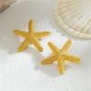 Gold Starfish Earrings Studs Sea Sea Beach Earrings Elegant Marine Organism Ear Studs  Party
