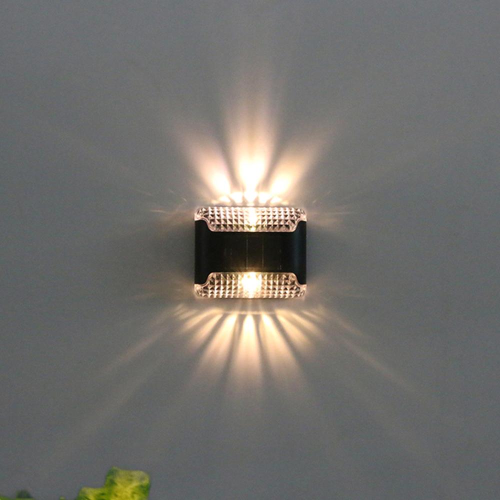 

Светодиодный солнечный настенный светильник, уличный водонепроницаемый световой светильник вверх и вниз, украшение сада, солнечные фонари, лестница, забор, солнечный свет, лампа