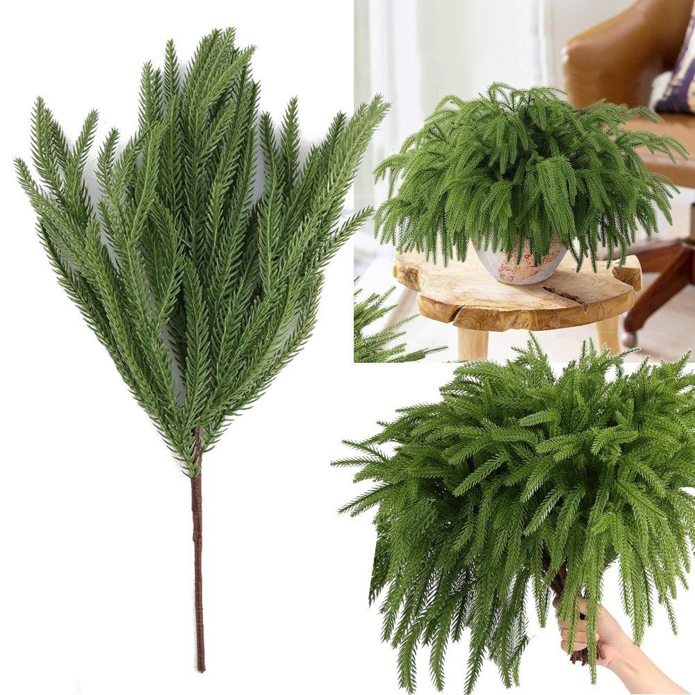 Plastic Simulation Ceder Branches DIY Wreath Christmas Pine Stem Christmas