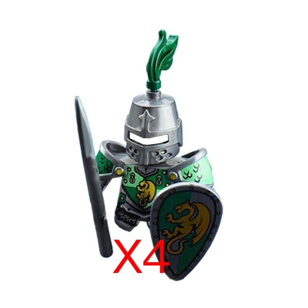 Mittelalterliche Burgsoldaten Actionfiguren Baustein Drache Anime Ritter Zubehör Kriegspferd Miliz Helm Schild Spielzeug Geschenk B15